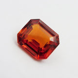 Loose Gemstone 12.00 Ct Certified Orange Sapphire Emerald Cut Earring Size