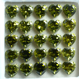 15 Pcs Natural Gemstone Precious Green Sapphire CERTIFIED Loose Heart 5 MM Lot