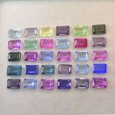 Emerald Cut 6x4 mm Natural 10 Pcs Mix Color Sapphire CERTIFIED Gemstone Lot.
