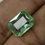 Natural grandidierite gemstone, 9.40 ct bluish-green emerald cut, certified.