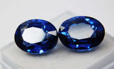 Certified loose gemstone, natural blue sapphire, flawless oval shape, 21.65 carats.