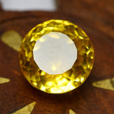 16.40 Ct Yellow Ceylon Danburite Round Cut NATURAL Loose Gemstone CERTIFIED