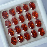 12 Pieces Certified Orange Sapphire Oval Cut 7x5mm Loose Gemstone Lot