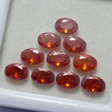 Lot of 12 Oval Cut Natural Orange Sapphire 7x5mm Certified Loose Stones