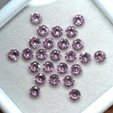 8 pcs 5mm natural pink sapphire round brilliant cut certified loose stones