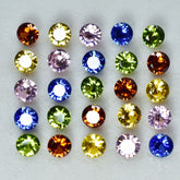 8 Pcs 5x5 MM Natural Sapphire Mix Color Round Lot CERTIFIED Gemstone