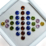 8 Pcs Natural Sapphire CERTIFIED Round Cut Lot 5x5 mm Loose Gemstone