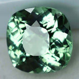 High-quality natural grandidierite, 11.40 ct square cushion cut, bluish-green, certified