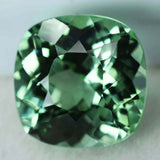 11.40 carat bluish-green natural grandidierite gemstone, square cushion cut, certified.
