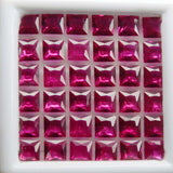 Square-shaped red rubies in elegant presentation box – 14 Ct certified ruby lot for ring settings