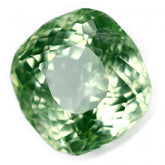 High-quality bluish-green natural grandidierite, 10.45 ct square cushion cut, certified.