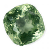 High-quality bluish-green natural grandidierite, 10.45 ct square cushion cut, certified.