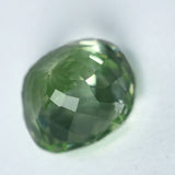Certified square cushion cut grandidierite gemstone, bluish-green, 10.45 carats.