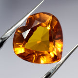 Heart Cut 9 Ct Certified Orange Sapphire Gemstone