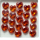 9 PCS Natural Orange Sapphire Heart Cut Loose Gemstone CERTIFIED Lot 6x6 MM