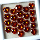9 PCS Natural Orange Sapphire Heart Cut Loose Gemstone CERTIFIED Lot 6x6 MM