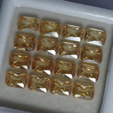 7x5 MM Lot Emerald Cut 9 Pcs Natural CERTIFIED Sapphire Champagne Loose Gemstone