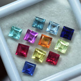 Untreated Sapphire 5x5 mm Square Cut 24 Pcs Natural CERTIFIED Loose Gemstone Lot