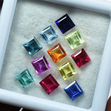 Untreated Sapphire 5x5 mm Square Cut 24 Pcs Natural CERTIFIED Loose Gemstone Lot