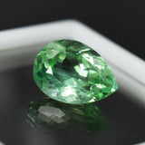 Certified natural Montana sapphire gemstone, pear cut, bluish-green, 9.56 carats.