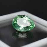 High-quality bluish-green Montana sapphire, 9.56 ct pear cut, certified loose gemstone