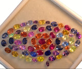 CERTIFIED 6 Pcs Natural Mix Color Sapphire Oval Cut 5x3 mm Loose Gemstone Lot