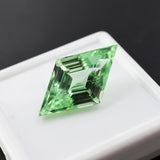 High-quality bluish-green sapphire, fancy cut, 21.20 ct certified loose stone.