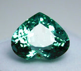 Certified natural Grandidierite gemstone, heart cut, bluish-green, 10.30 carats, loose stone.