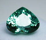 Certified natural Grandidierite gemstone, heart cut, bluish-green, 10.30 carats, loose stone.