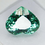 Natural bluish-green Grandidierite gemstone, 10.30 ct heart cut, certified loose stone.