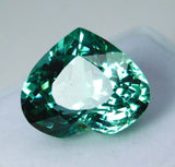 Certified natural Grandidierite gemstone, heart cut, bluish-green, 10.30 carats, loose stone.