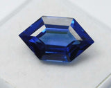 Loose fancy cut blue sapphire, 9.10 ct natural gemstone, certified quality.