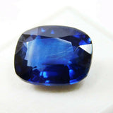 Certified cushion cut natural blue sapphire, 8.57 carats, loose gemstone for jewelry