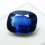 Certified natural blue sapphire gemstone, cushion cut, 8.57 carats, loose stone for ring.