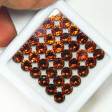 Loose Gemstone Lot – 10 Pcs Certified Orange Sapphire Round Cut 5x5mm