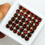 Certified Lot of 10 Pcs Natural Orange Sapphire Round Cut 5x5mm Loose Gemstones