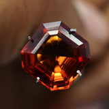Square Cut 6.20 Carat Certified Natural Orange Sapphire Gemstone