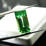 Natural bluish-green grandidierite gemstone, 5.26 ct baguette cut, certified loose stone