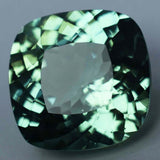 Certified loose gemstone, natural grandidierite, square cushion cut, bluish-green, 14.60 carats