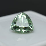 Natural bluish-green brilliant grandidierite gemstone, certified trillion cut, 9.90 ct, loose stone.