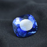 Certified Natural Blue Tanzanite Cushion Cut Loose Gemstone 13.20 Ct on Black Background