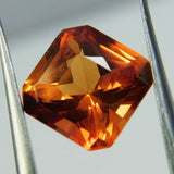 Loose Gemstone 8.11 Ct Certified Natural Orange Sapphire Square Cut