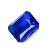 Certified loose gemstone, natural Ceylon blue sapphire, emerald cut, 6.20 carats.