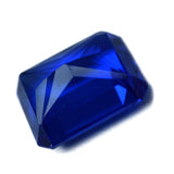 Certified loose gemstone, natural Ceylon blue sapphire, emerald cut, 6.20 carats.