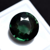 Deep Green Sapphire Natural Round 11.50 Ct CERTIFIED Ring Size Sapphire Gemstone