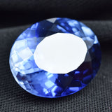 15.90 Ct Blue Tanzanite Oval Cut Certified Loose Gemstone on Black Background