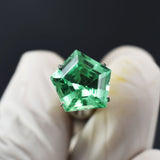 High-quality certified 6.5 carat natural sapphire, bluish-green fancy cut precious gemstone