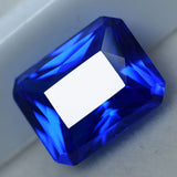 Natural blue Ceylon sapphire gemstone, 7 carats, certified emerald cut, loose.
