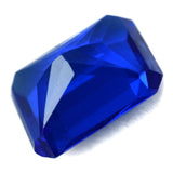 Loose emerald cut Ceylon blue sapphire gemstone, 7 ct, certified natural.