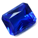 Natural blue Ceylon sapphire gemstone, 7 carats, certified emerald cut, loose.